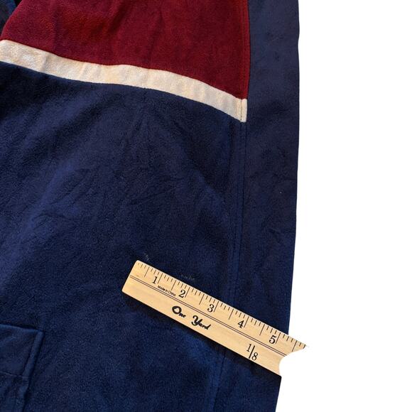 Vintage Christian Dior Bath Robe Mens One Size Blue Red Velour Lounge 80s *READ* - Picture 11 of 11